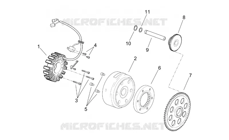 Magnét - Engrenage demarrage Aprilia APRILIA-SCOOTER 250 LEONARDO 1999  Leonardo (engine Yamaha)