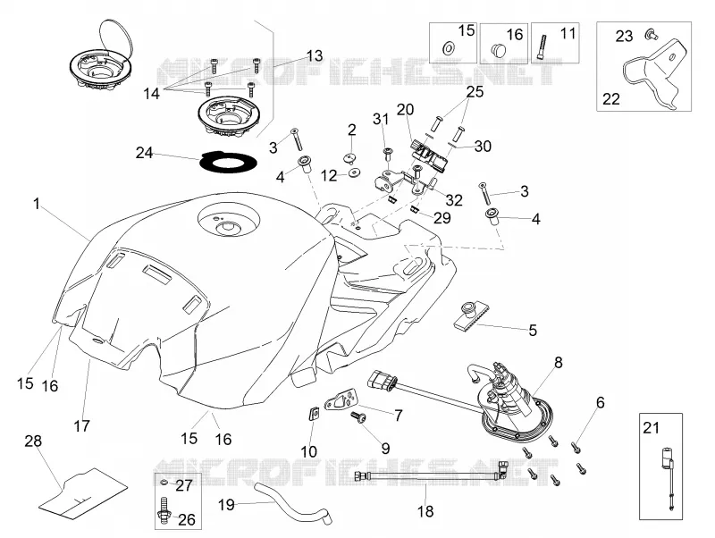 Réservoir essence Aprilia APRILIA-MOTORCYCLES 1000 RSV4 2018  RSV4 1000 RR