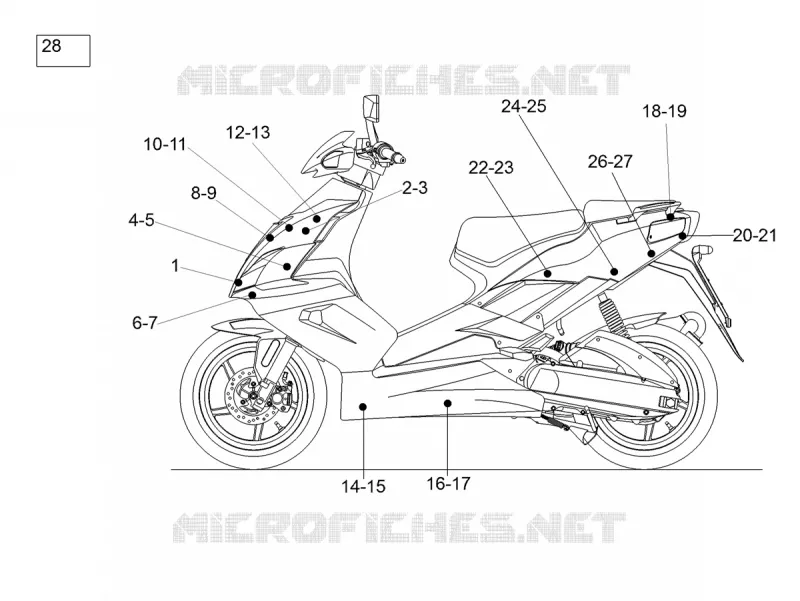 Décalco Aprilia APRILIA-SCOOTER 50 SR 2018  SR 50 R H2O 2T Euro 4