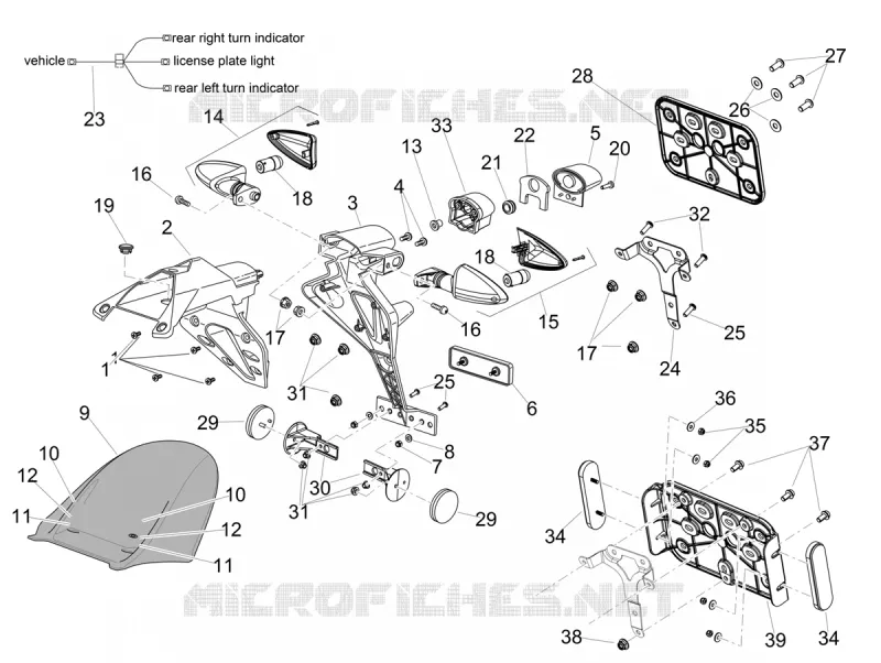 Carrosserie posterieure II Aprilia APRILIA-MOTORCYCLES 1100 TUONO 2018  Tuono V4 1100 RF E4 ABS