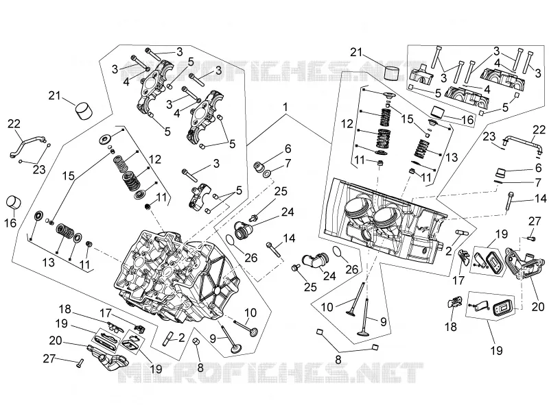 Culasse - soupapes Aprilia APRILIA-MOTORCYCLES 1100 TUONO 2018  Tuono V4 1100 RF E4 ABS