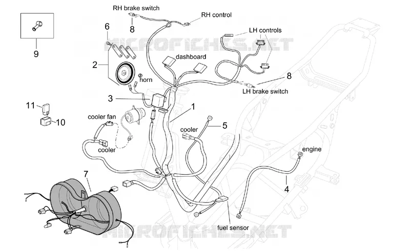 Circuit electrique I Aprilia APRILIA-SCOOTER 250 LEONARDO 2002  Leonardo (engine Minarelli)
