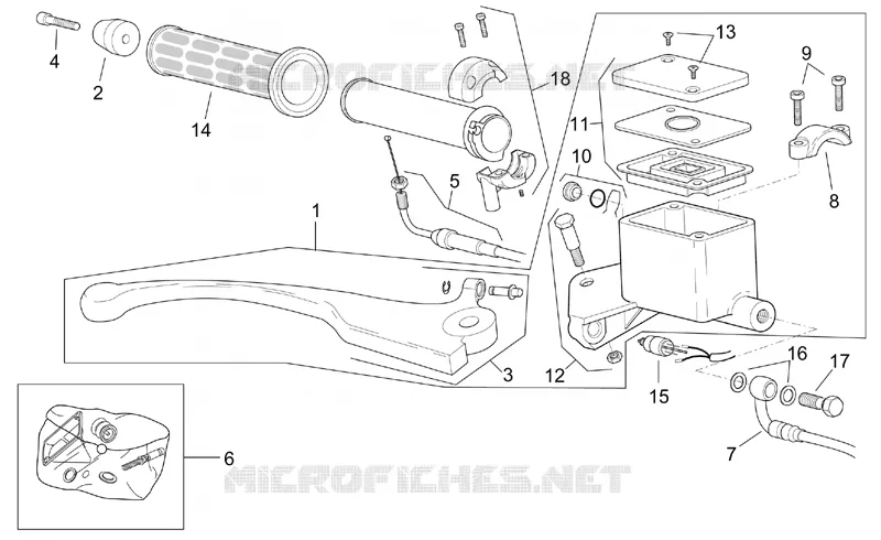 Maît. cyl. frein AV Aprilia APRILIA-SCOOTER 300 LEONARDO 2004  Leonardo (engine Minarelli)