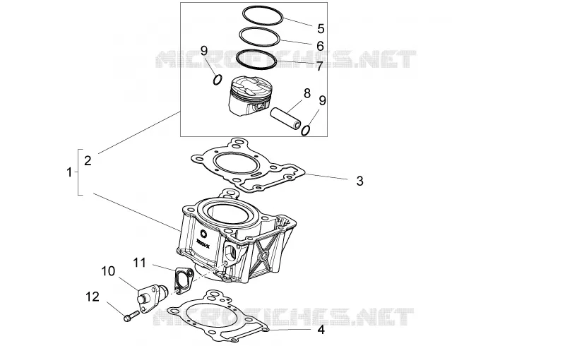 Cylindre - Piston Aprilia APRILIA-MOTORCYCLES 125 TUONO 2017  Tuono 125 4T E4 ABS