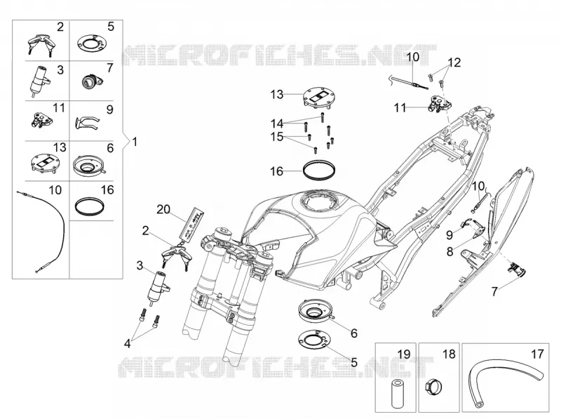 Serrures Aprilia APRILIA-MOTORCYCLES 125 TUONO 2017  Tuono 125 4T E4 ABS