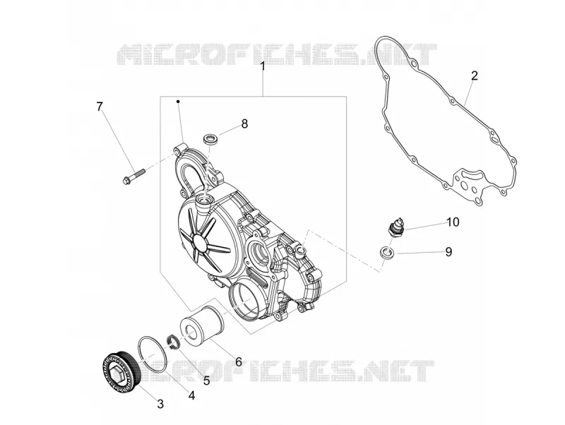 Couvercle d'embrague Aprilia APRILIA-MOTORCYCLES 125 RX 2018  RX 125 E4
