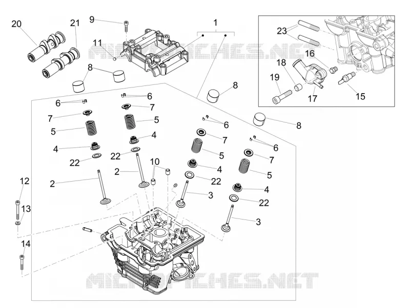 Culasse - soupapes Aprilia APRILIA-MOTORCYCLES 125 RX 2020  RX 125 E4