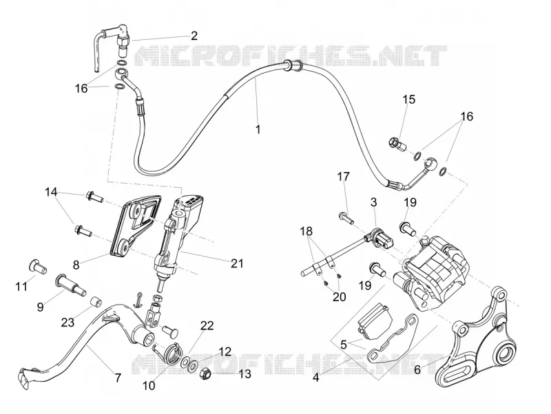 Sys.frein arrière Aprilia APRILIA-MOTORCYCLES 125 RX 2018  RX 125 E4