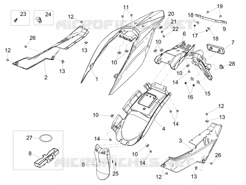 Carrosserie posterieure Aprilia APRILIA-MOTORCYCLES 125 SX 2019  SX 125 Euro 4