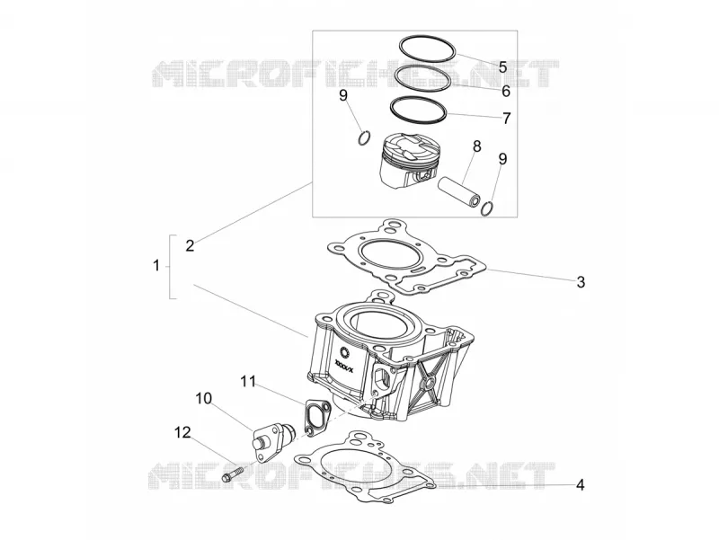 Cylindre - Piston Aprilia APRILIA-MOTORCYCLES 125 SX 2020  SX 125 Euro 4