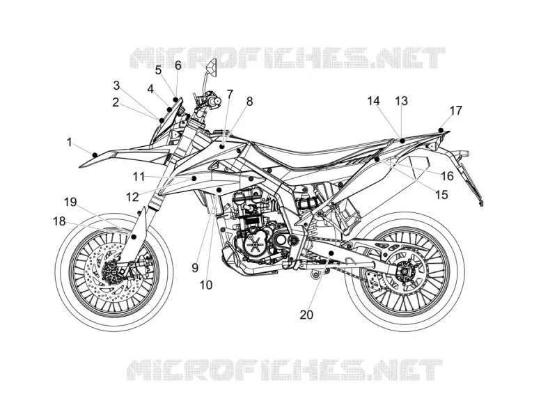 Decalcomanie Aprilia APRILIA-MOTORCYCLES 125 SX 2019  SX 125 Euro 4