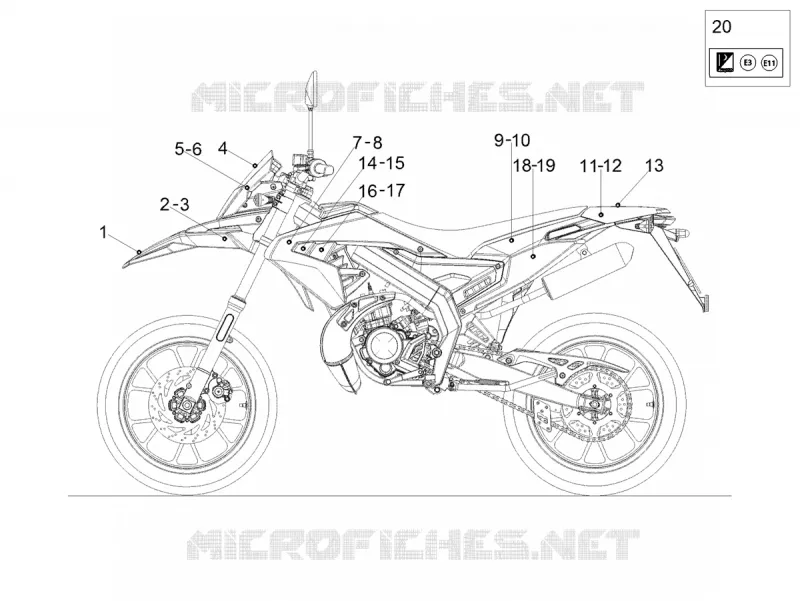 Décalco Aprilia APRILIA-MOTORCYCLES 50 SX 2019  SX 50 Euro 4