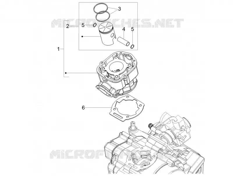 Cylindre - Piston Aprilia APRILIA-MOTORCYCLES 50 SX 2020  SX 50 Factory Euro 4