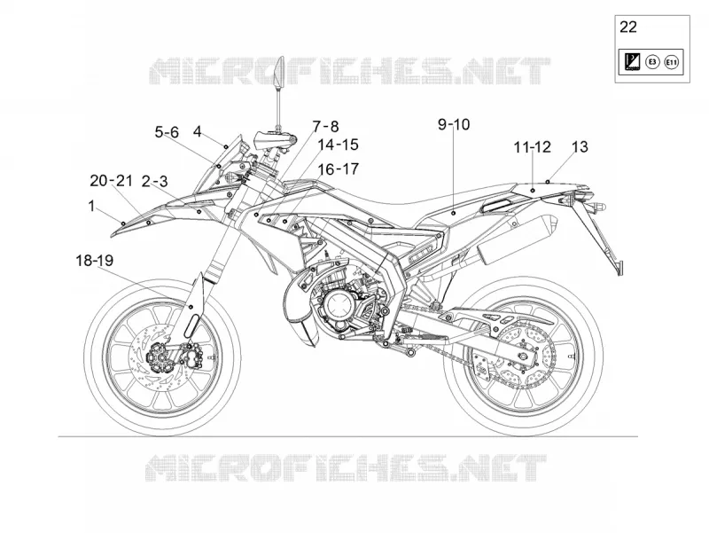Décalco Aprilia APRILIA-MOTORCYCLES 50 SX 2018  SX 50 Factory Euro 4