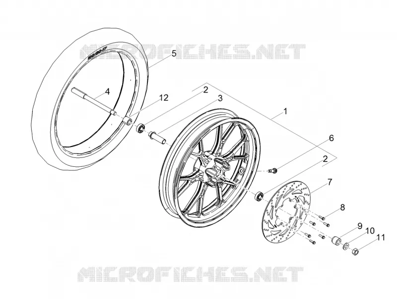 Roue Av. Aprilia APRILIA-MOTORCYCLES 50 SX 2020  SX 50 Factory Euro 4