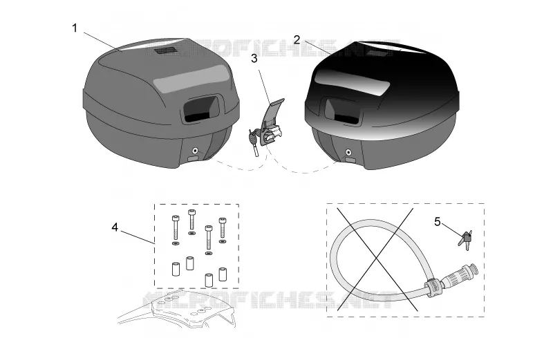 Acc. - Top cases, valises lat Aprilia APRILIA-SCOOTER 125 LEONARDO 2004  Leonardo ST