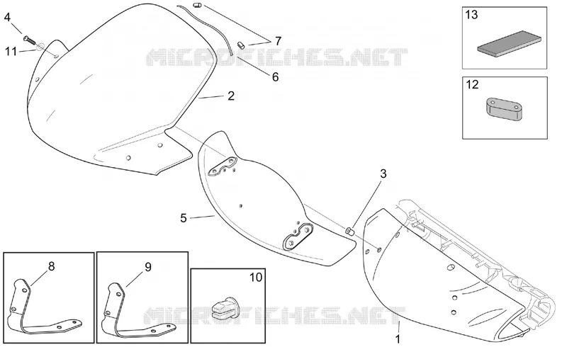 Carrosserie av. - Coupole Aprilia APRILIA-SCOOTER 150 LEONARDO 2003  Leonardo ST