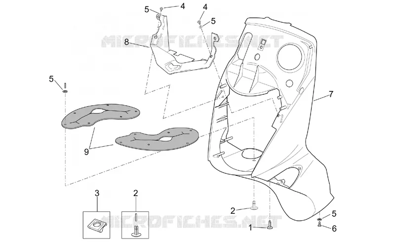 Carrosserie av. - Tablier Aprilia APRILIA-SCOOTER 150 LEONARDO 2004  Leonardo ST
