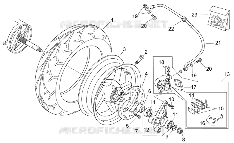 Roue AR Aprilia APRILIA-SCOOTER 150 LEONARDO 2004  Leonardo ST