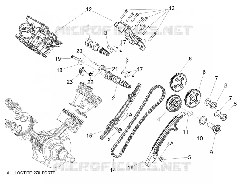 DISTRIBUTION CYLINDRE ARRIERE Aprilia APRILIA-MOTORCYCLES 900 DORSODURO 2020  Dorsoduro 900 Euro 4 ABS