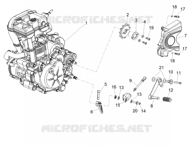 MOTEUR - SELECTEUR - PIGNON Aprilia APRILIA-MOTORCYCLES 125 RS 2019  RS 125 Replica GP 4T Euro 4 ABS