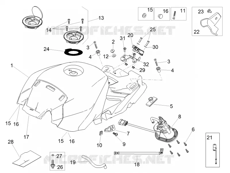 RESERVOIR A ESSENCE Aprilia APRILIA-MOTORCYCLES 1000 RSV4 2019  RSV4 1000 RR Euro 4 ABS