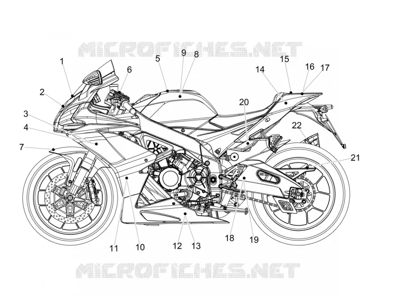 AUTOCOLLANTS Aprilia APRILIA-MOTORCYCLES 1100 RSV4 2019  RSV4 1100 Racing Factory Euro 4 ABS