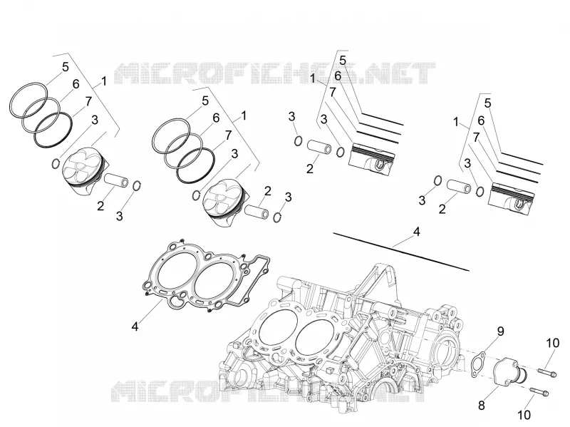 CYLINDRE - PISTON Aprilia APRILIA-MOTORCYCLES 1100 RSV4 2019  RSV4 1100 Racing Factory Euro 4 ABS