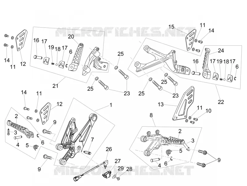 REPOSE PIEDS Aprilia APRILIA-MOTORCYCLES 1100 RSV4 2019  RSV4 1100 Racing Factory Euro 4 ABS