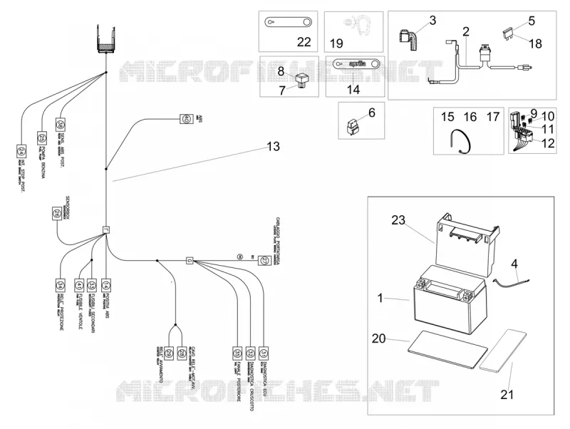 CIRCUIT ELECTRIQUE ARRIERE Aprilia APRILIA-MOTORCYCLES 1100 RSV4 2020  RSV4 1100 Racing Factory Euro 4 ABS