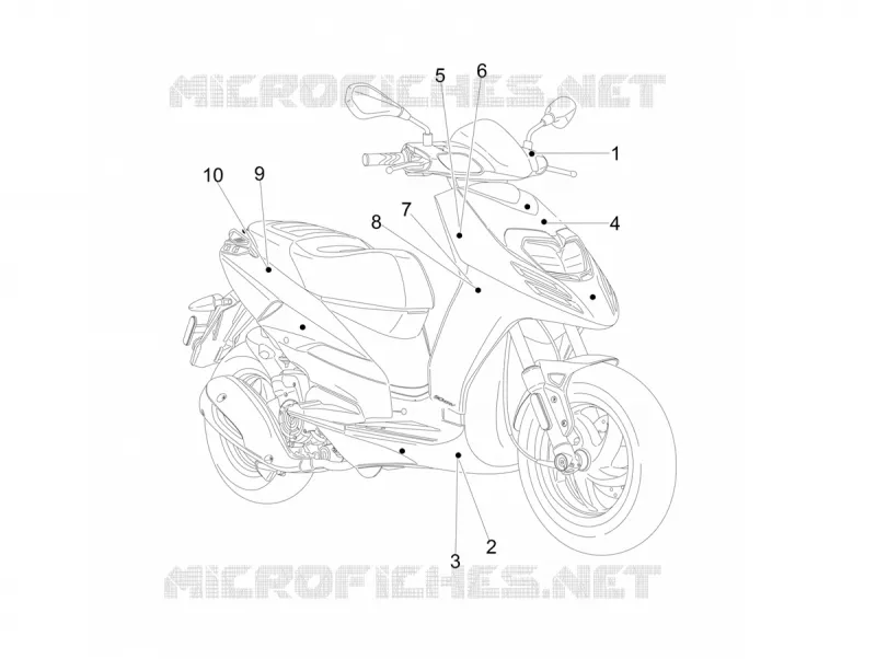 AUTOCOLLANTS - ETIQUETTES Aprilia APRILIA-SCOOTER 125 SR 2019  SR 125 HE CARB
