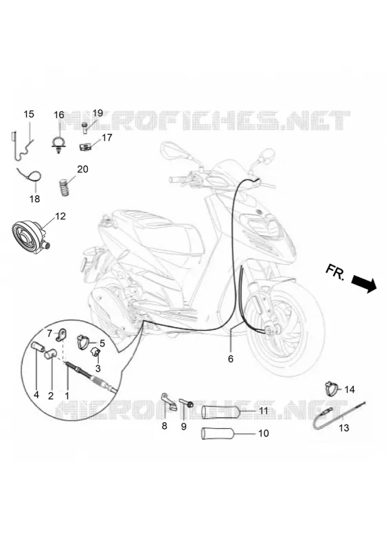 CABLE DE FREIN - COMPTEUR Aprilia APRILIA-SCOOTER 125 SR 2019  SR 125 HE CARB