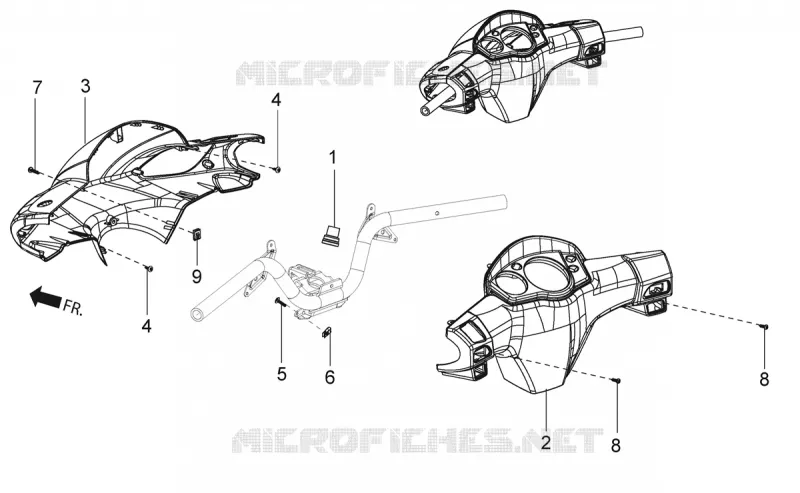 Couvertures guidon Aprilia APRILIA-SCOOTER 125 SR 2019  SR 125 HE CARB