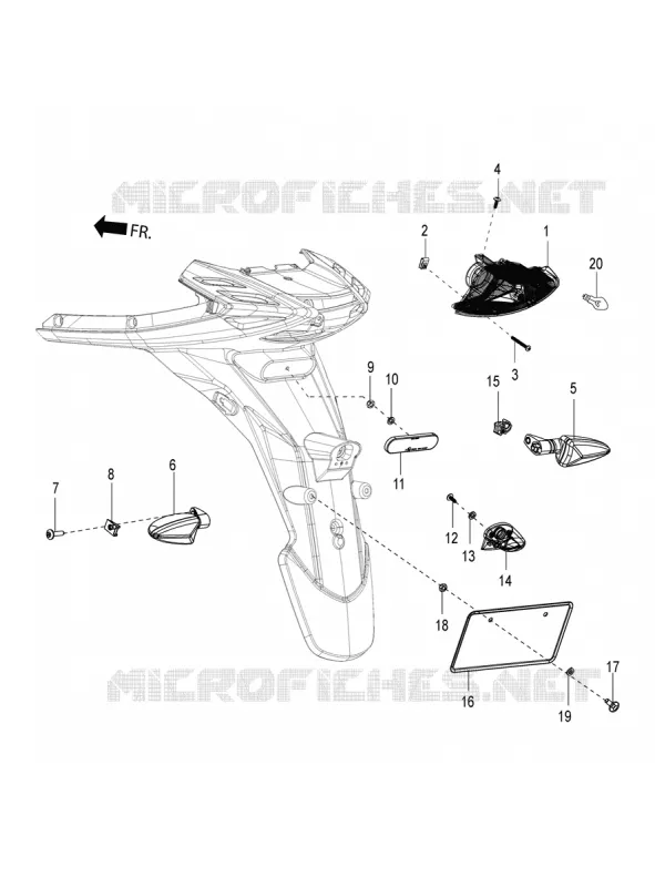 FEUX ARRIERE - CLIGNOTANTS Aprilia APRILIA-SCOOTER 125 SR 2019  SR 125 HE CARB