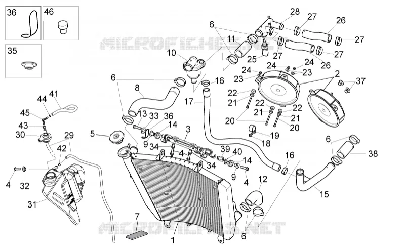CIRCUIT DE REFROIDISSEMENT Aprilia APRILIA-MOTORCYCLES 1100 TUONO 2019  Tuono V4 1100 RR Euro 4 ABS