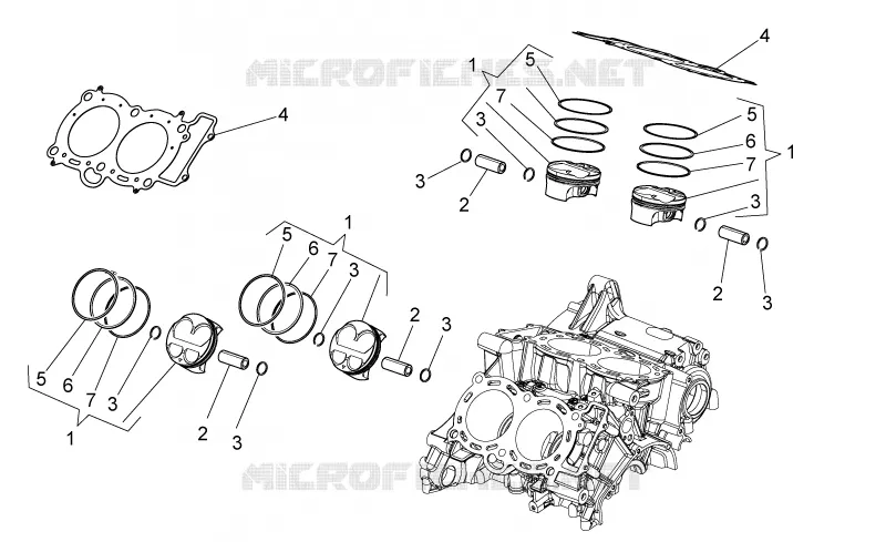 CYLINDRE - PISTON Aprilia APRILIA-MOTORCYCLES 1100 TUONO 2019  Tuono V4 1100 RR Euro 4 ABS