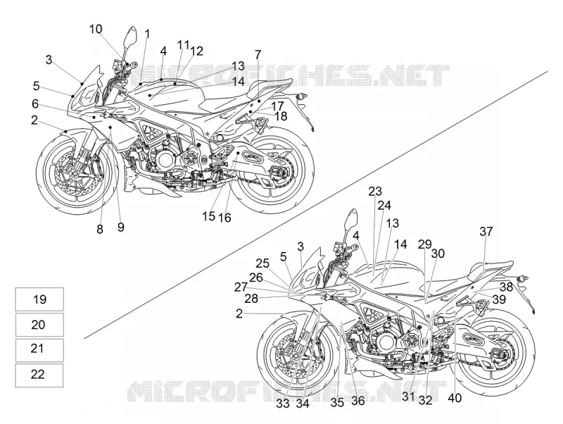 Plaquettes et decalcomanies Aprilia APRILIA-MOTORCYCLES 1100 TUONO 2019  Tuono V4 1100 RR Euro 4 ABS