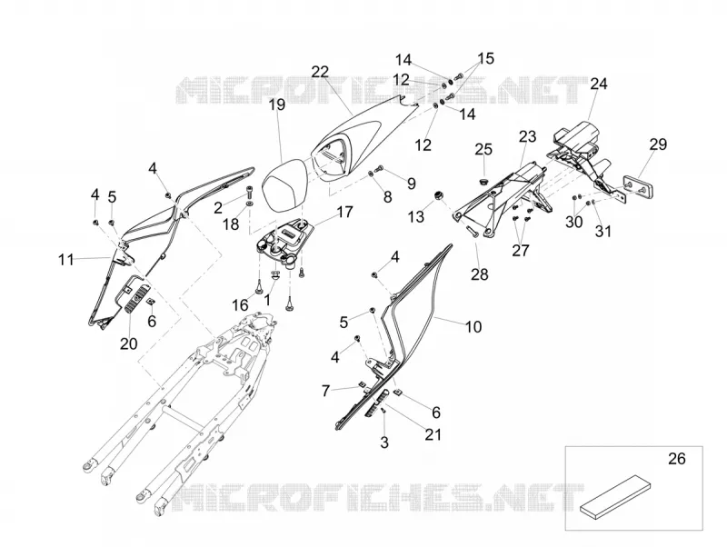 CARENAGES ARRIERE Aprilia APRILIA-MOTORCYCLES 1100 TUONO 2020  Tuono V4 Factory 1100 Euro 4 Superpole ABS