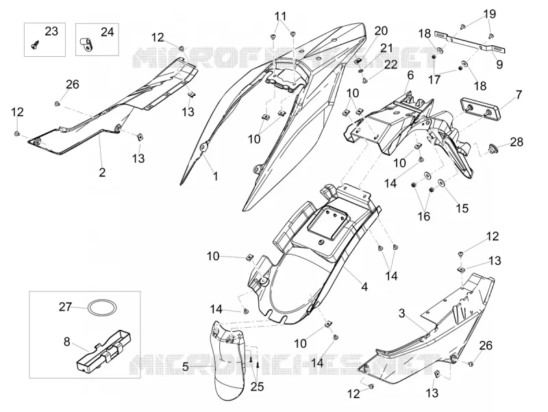 CARENAGES ARRIERE Aprilia APRILIA-MOTORCYCLES 125 SX 2020  SX 125 Euro 4