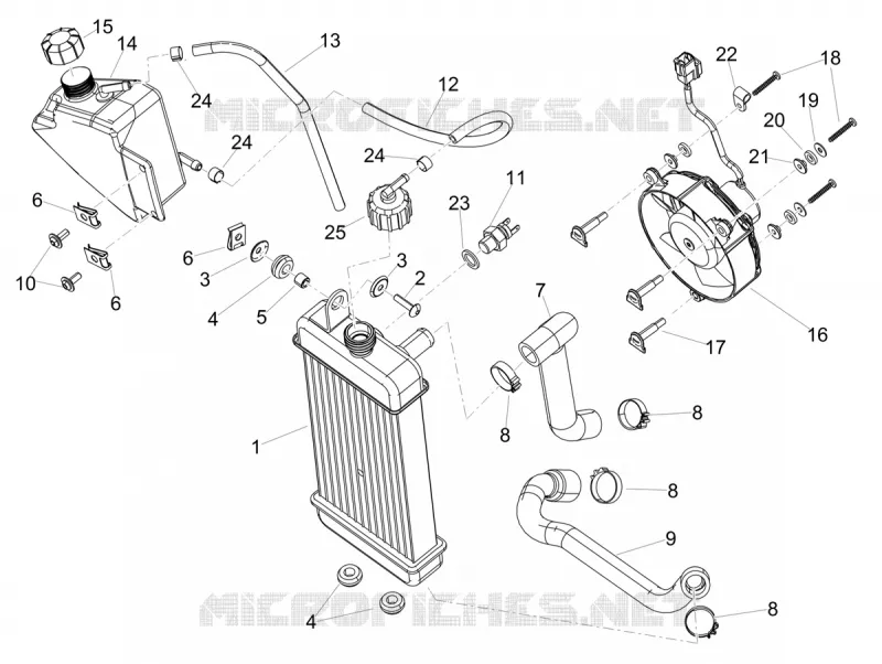 CIRCUIT DE REFROIDISSEMENT Aprilia APRILIA-MOTORCYCLES 125 SX 2020  SX 125 Euro 4