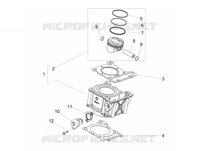 CYLINDRE - PISTON Aprilia APRILIA-MOTORCYCLES 125 SX 2020  SX 125 Euro 4