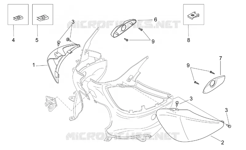 Carr. Arriére - des.selle Aprilia APRILIA-SCOOTER 150 MOJITO 2004  Mojito