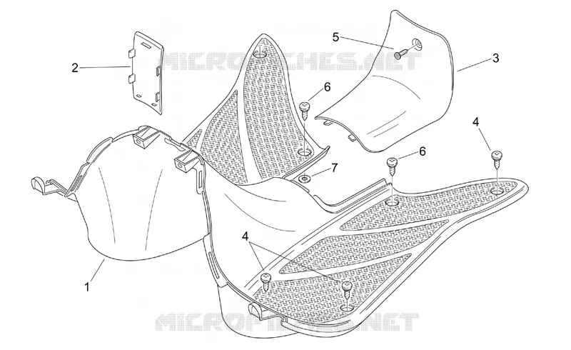 Carros. Cent. - Repose-pieds Aprilia APRILIA-SCOOTER 150 MOJITO 2007  Mojito