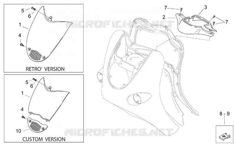 Carrosserie av. - Coffre Aprilia APRILIA-SCOOTER 125 MOJITO 2004  Mojito