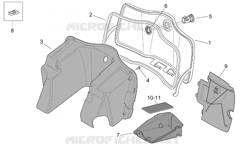 Carrosserie centrale Aprilia APRILIA-SCOOTER 125 MOJITO 2004  Mojito