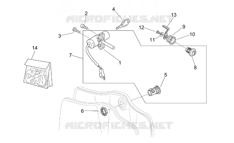 Kit serrure Aprilia APRILIA-SCOOTER 125 MOJITO 2006  Mojito
