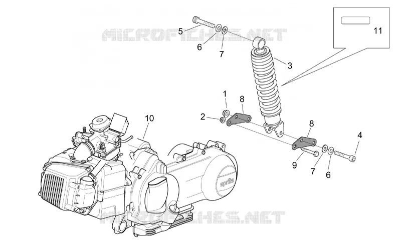 Moteur - Suspension arriere Aprilia APRILIA-SCOOTER 150 MOJITO 2005  Mojito