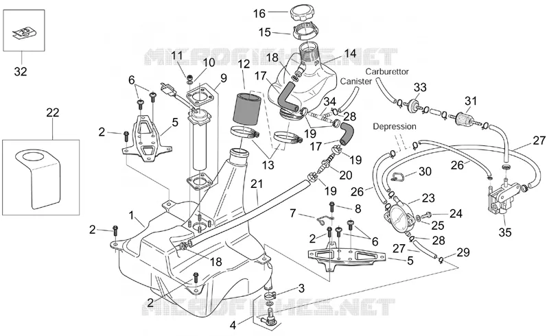 Reservoir carburant Aprilia APRILIA-SCOOTER 150 MOJITO 2003  Mojito