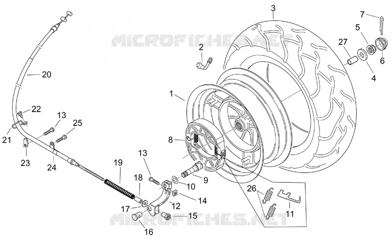 Roue AR Aprilia APRILIA-SCOOTER 150 MOJITO 2003  Mojito