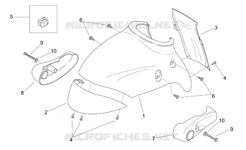 Carrosserie av. - Garde-boue AV Aprilia APRILIA-SCOOTER 125 MOJITO 2001  Mojito